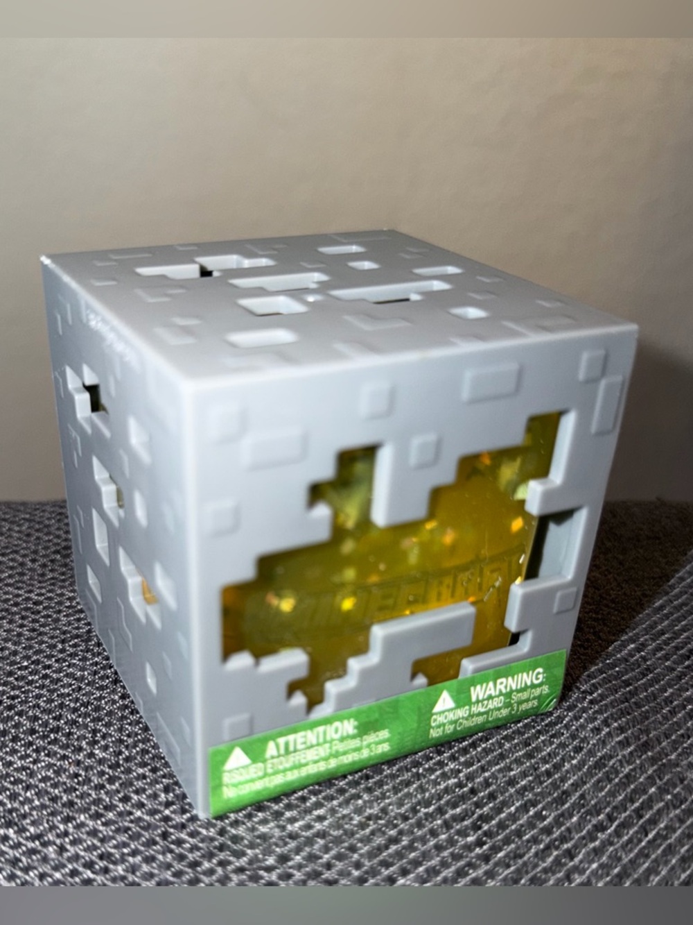 Minecraft Yellow Jelly Cube Squishy Squeeze Toy Stress Ball Like NeeDoh